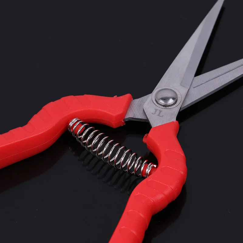 SURROUNDOK Stainless Steel Garden Shears Simple Pointed Mouth horticulture Hand Pruner Anti-Slip Grip Pruning Scissors