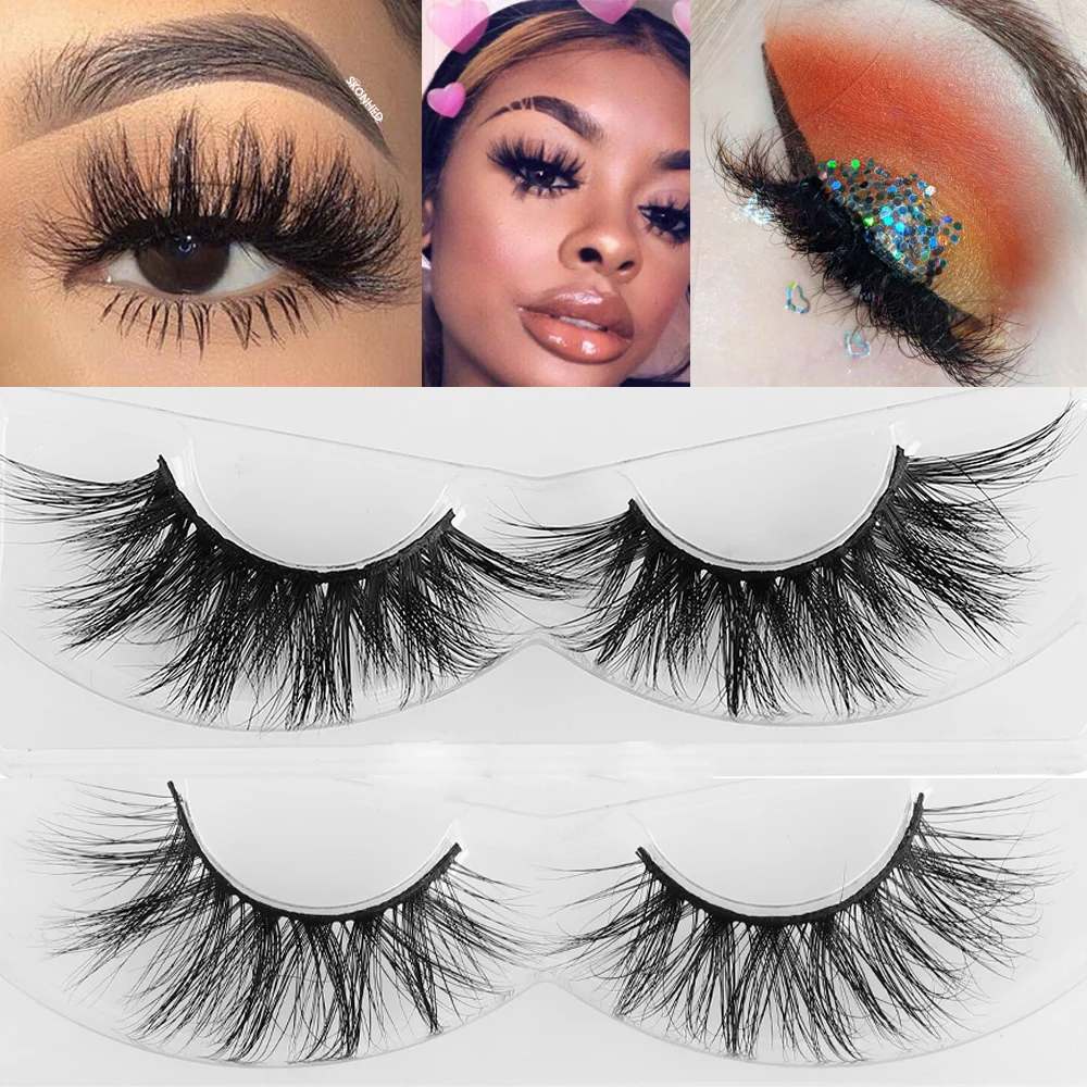 

1Pair 100% 3D Mink Hair False Eyelashes Wispy Fluffy Multilayers Lashes Handmade Thick Volume Long Lashes Extension Tools