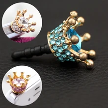 Marsnaska 3,5 мм Корона алмаз Анти-пыль разъем Телефон Анти-пыль разъем для iPhone samsung аудио наушники разъем для наушников