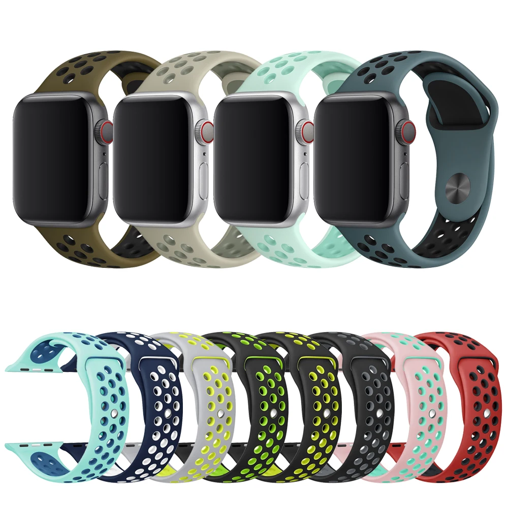 

New Sports silicone Band For Apple watch 4 44mm 40mm Nike+ Bracelet Wrist strap for iWatch Series 1/2/3 42mm 38mm watchband
