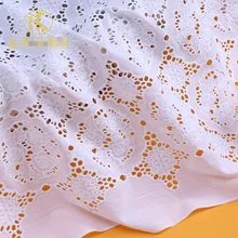 Хлопковая вышитая кружевная ажурная ткань