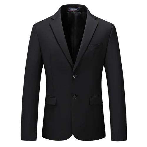 Мужской Блейзер деловой классический формальный приталенный пиджак мужской высококачественный черный пиджак больших размеров Рабочая Униформа Женихи мужская одежда - Цвет: Черный