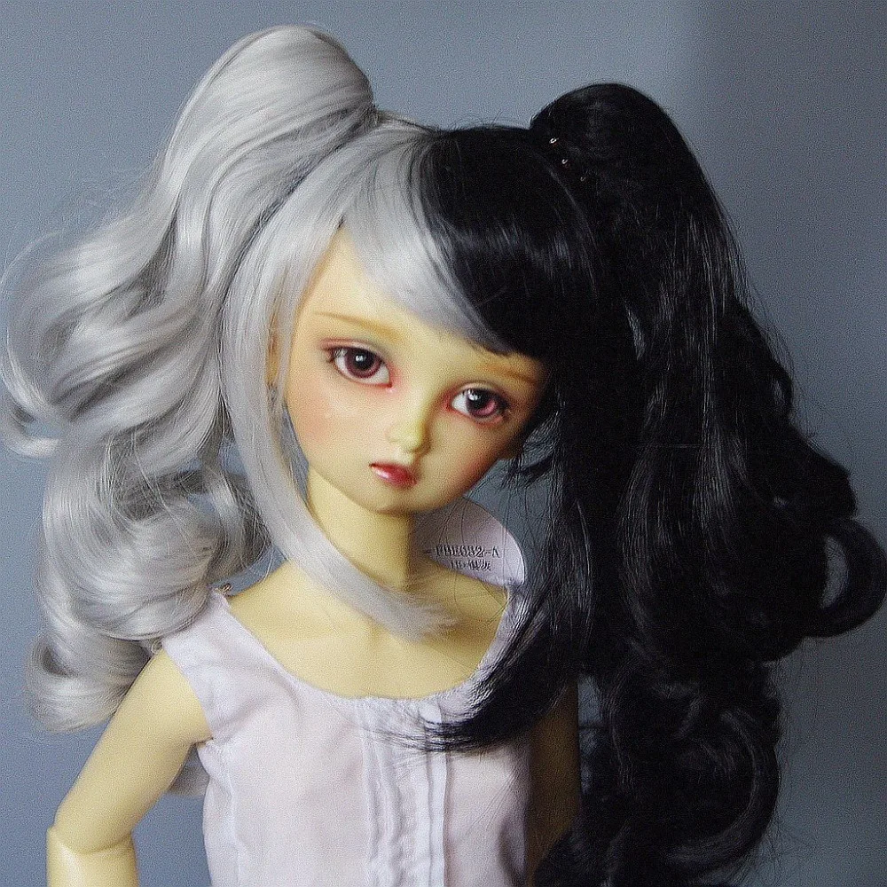 [Wamami] 97 # белый и черный волнистый парик для 1/4 MSD 1/3 SD 1/6 AOD DZ BJD Dollfie | Игрушки хобби