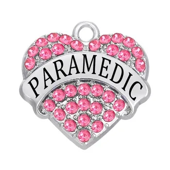 

Aliexpress Wholesale Alloy Rhodium Plating Rhinestone Crystal Heart Paramedic Charm Custom Medical Jewelry