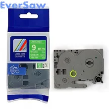 5PK 9mm rótulo Irmão P toque fita tze725 tze-725 tz725 tz-725 tz725 Branco no Verde para o irmão impressora de etiquetas