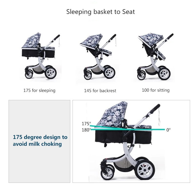 Aimile/детская коляска может сидеть и лежать, чтобы сложить шок четырех сезонов, детская коляска с высоким пейзажем