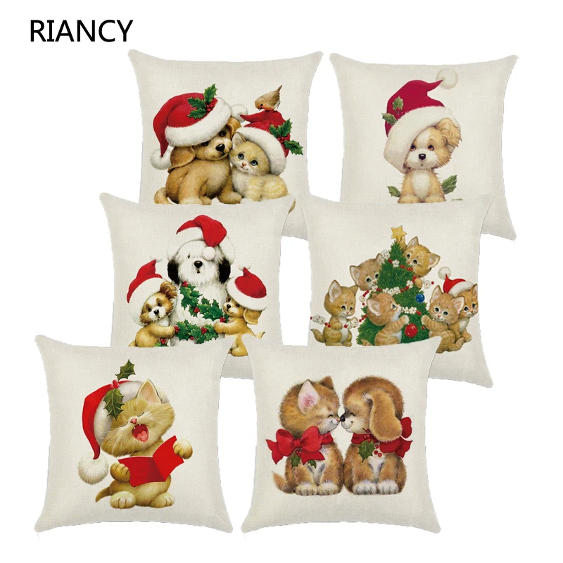 

Coussin De Salon Christmas Decorative Pillows Cover Throw Pillow Cotton Linen Cushion Cover Pillowcase Cojines Navidad 40574