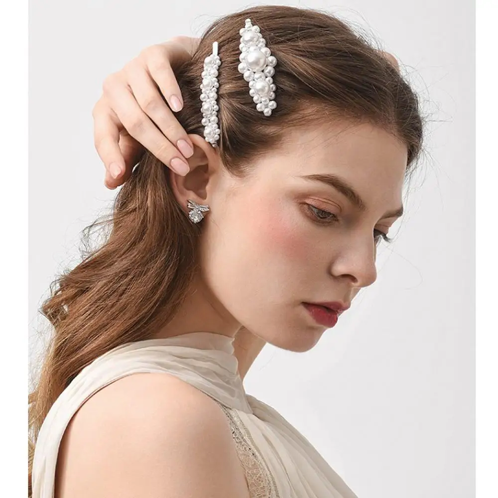 M MISM Korean Fashion Full Pearls Women Hairpins Set Elegant Chic Hair