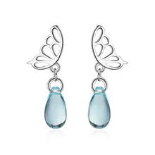 XIYANIKE 925 корейские сережки-шпильки бабочка темперамент кристалл маленькие серьги изысканные короткие серьги для женщин Bijoux VES6082