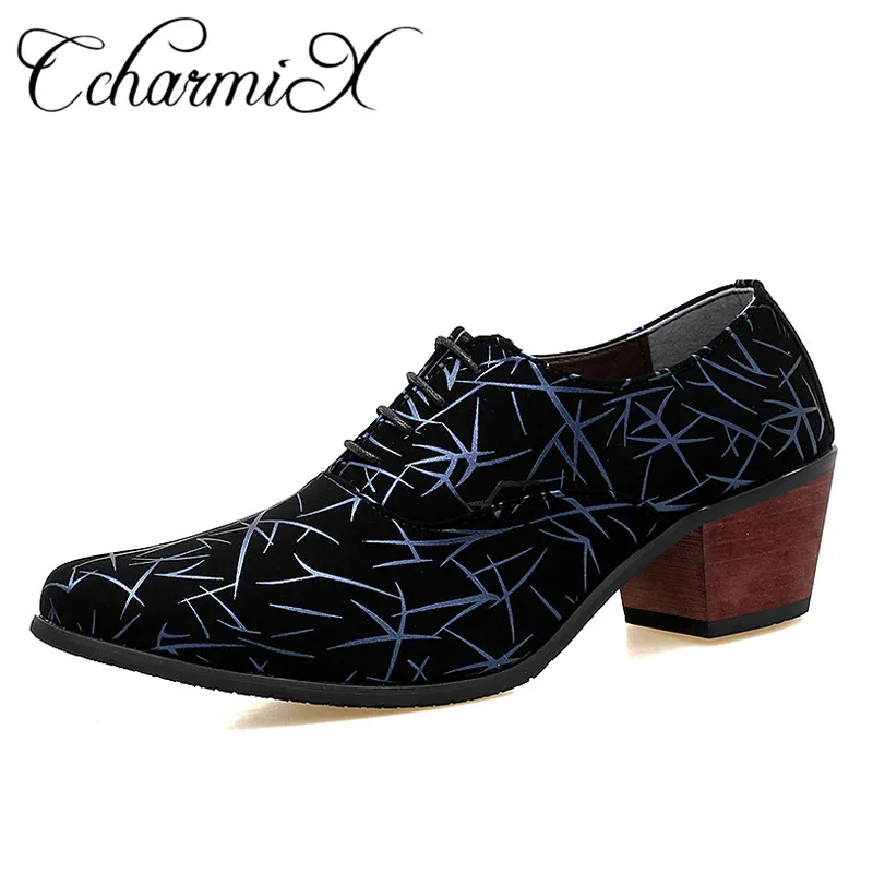 

CcharmiX Mens Dress Shoes Men High Heels Italian Shoe Brand Pointed Toe Lace Up Fashion Men business Oxfords Rubber Shoes Online