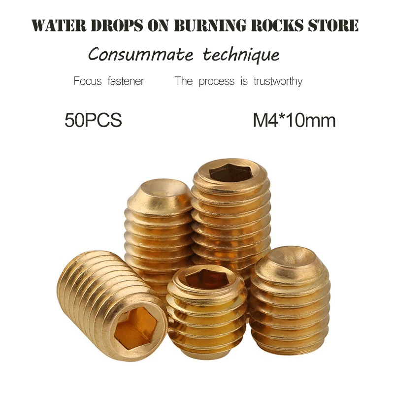 Free shipping brass set Concave hex socket Chimi M4*10mm headless Top