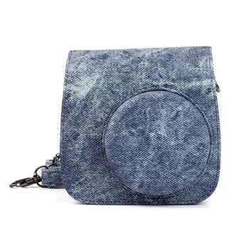

Mini Denim+PU Leather Case Bag Cover with Shoulder Strap For Fujifilm Instax Mini 8 / 8 plus 8+ / 9 Instant Film Photo Camera