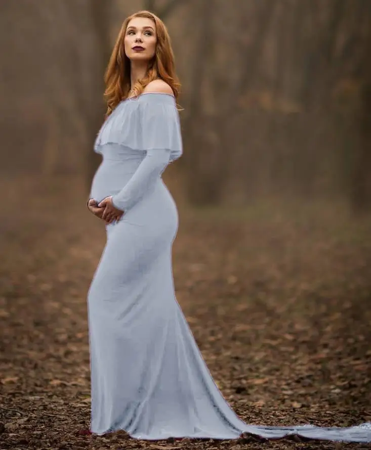 

Off Shoulders Nursing Dress Maternity Dresses for Photo Shoot Nursing Dress Pregnant Photography Vestidos Gestantes WomenClothes