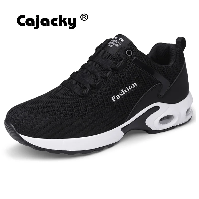 Online Zapatillas de deporte Unisex Cajacky 2018 zapatos casuales de malla para hombre con cordones tejido de mosca para hombre, zapatillas transpirables de moda para hombre