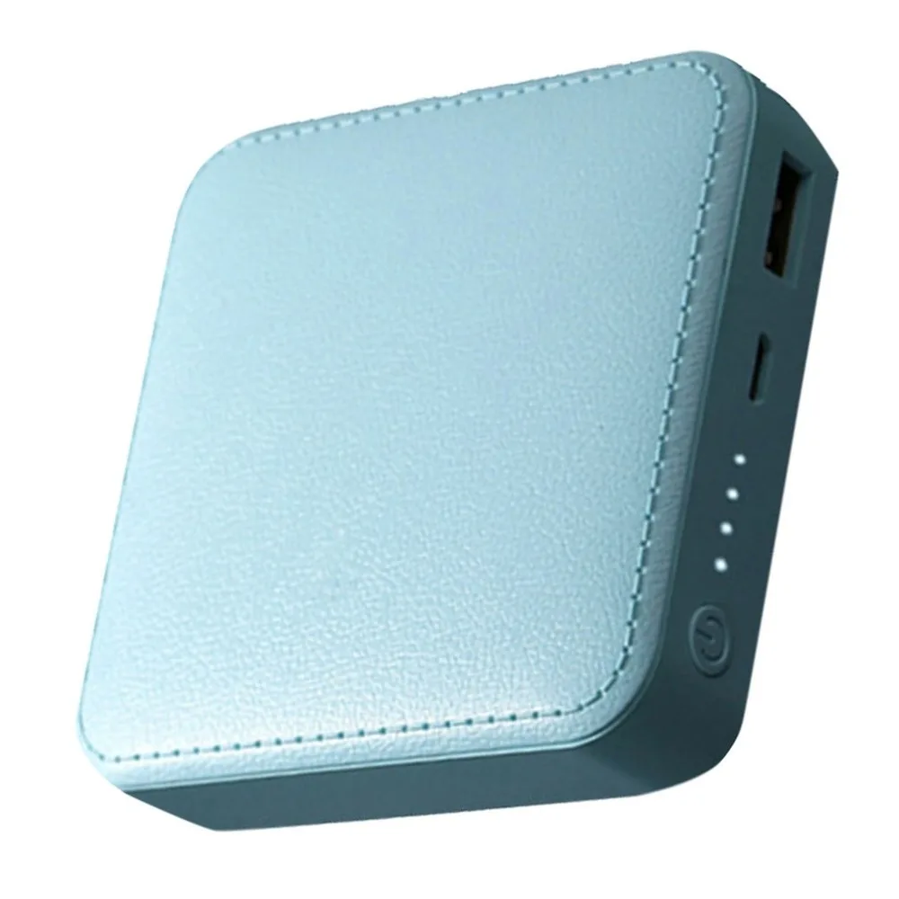 Compact Size 10000mAh Colorful PU External Power Bank Outdoor Travel Battery Charger Power Supply for Smartphones