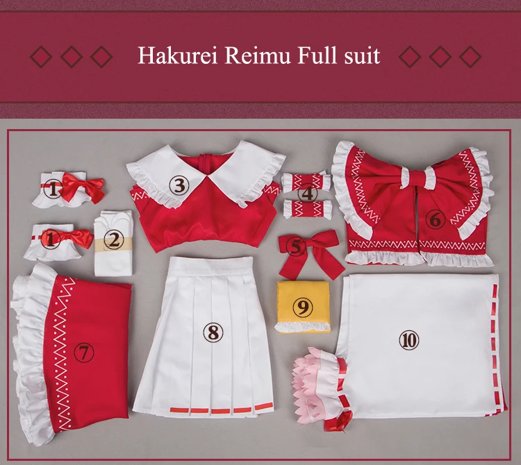 Косплей Love TouHou Project Hakurei Reimu, маскарадный костюм, красное платье для девочек, женское платье на Рождество, Хэллоуин