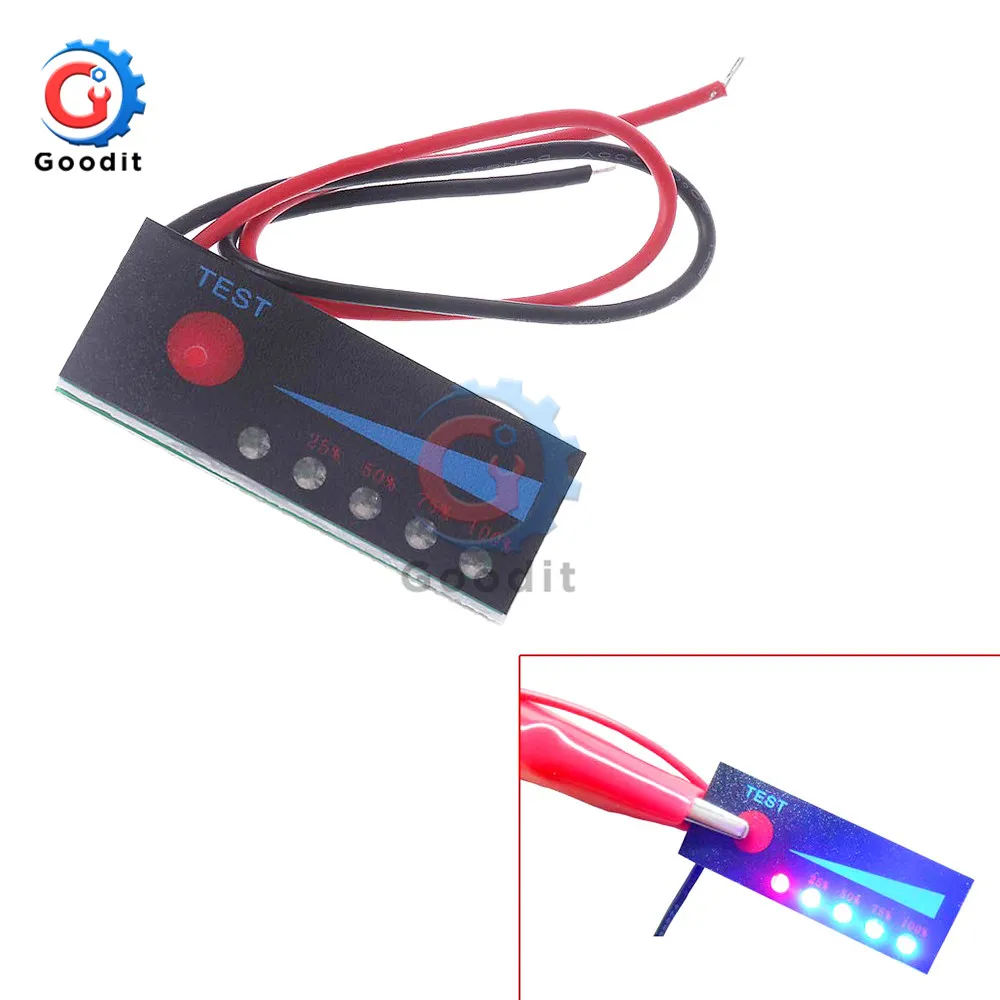 

12V Lead Acid 18650 Li-ion Lipo Lithium Battery Level Indicator Tester LCD Display Meter Module Capacity