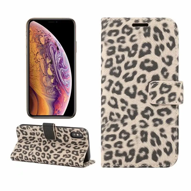 Леопардовый чехол для телефона iPhone 5 5S SE 6 6 S 7 8 plus X XS XR MAX панель для телефона кронштейн двухслойный кармашек для банковских карт PU+ чехол из ТПУ - Цвет: Golden leopard