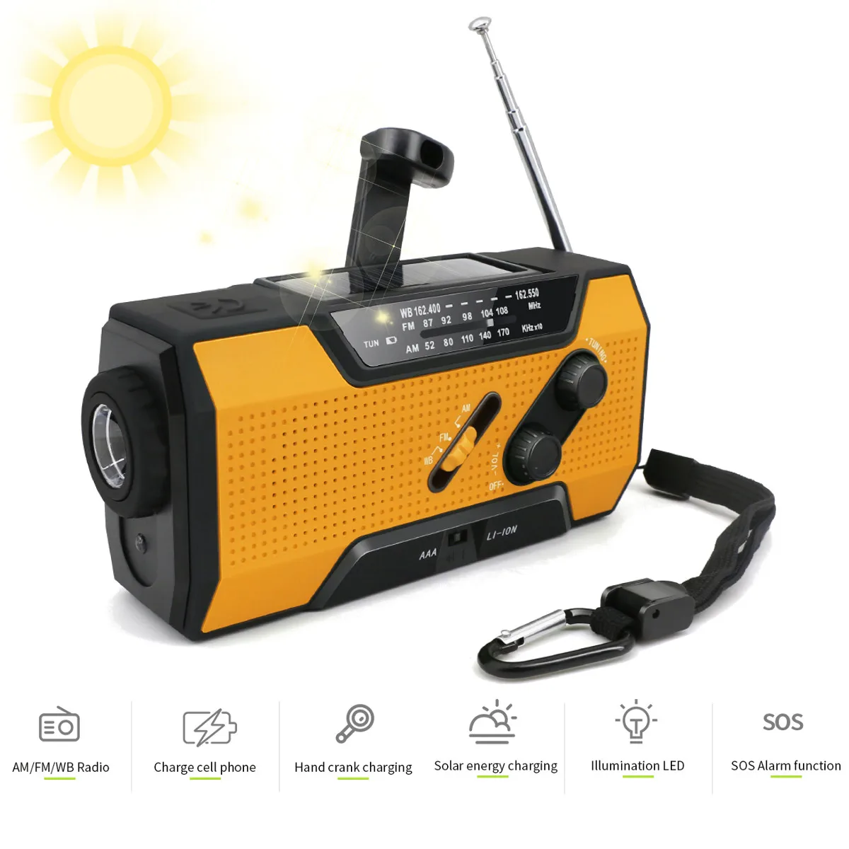 am fm noaa tempo portátil rádio lanterna