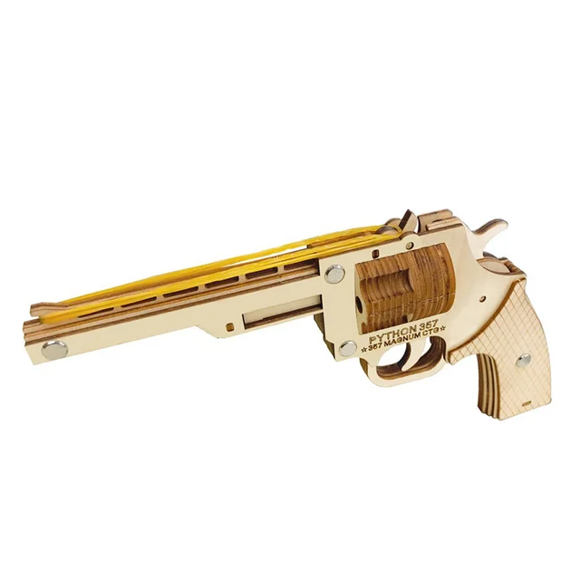 PUZZLE 3D en Bois • Pistolet Revolver – L'esprit Bois