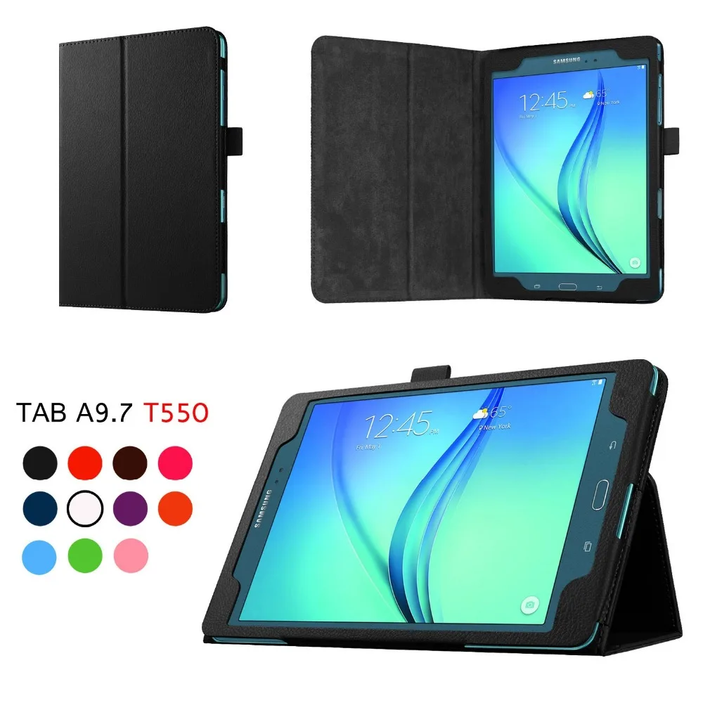 Складной защитный чехол с текстурой личи для Samsung Galaxy Tab A T550 T555 SM кожаный смарт
