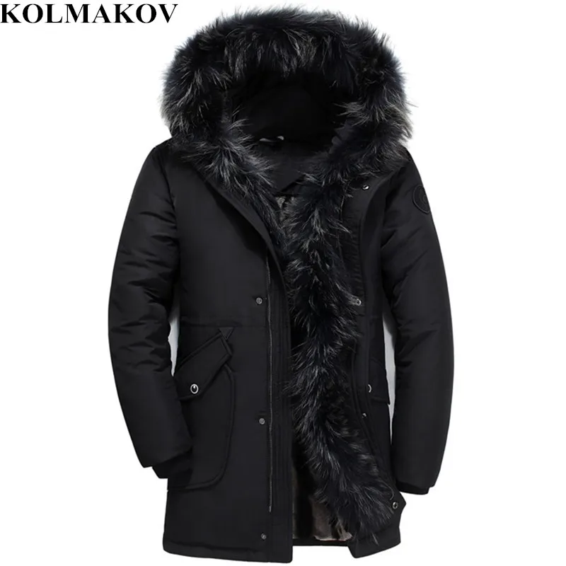KOLMAKOV/Новые пуховые пальто для мужчин зимняя мужская куртка на гусином пуху с