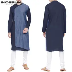 NCERUN/2019 мусульманская одежда с длинными рукавами для мужчин, исламский, Арабский кафтан, хлопок, пэчворк, Ближний Восток, Саудовская Аравия