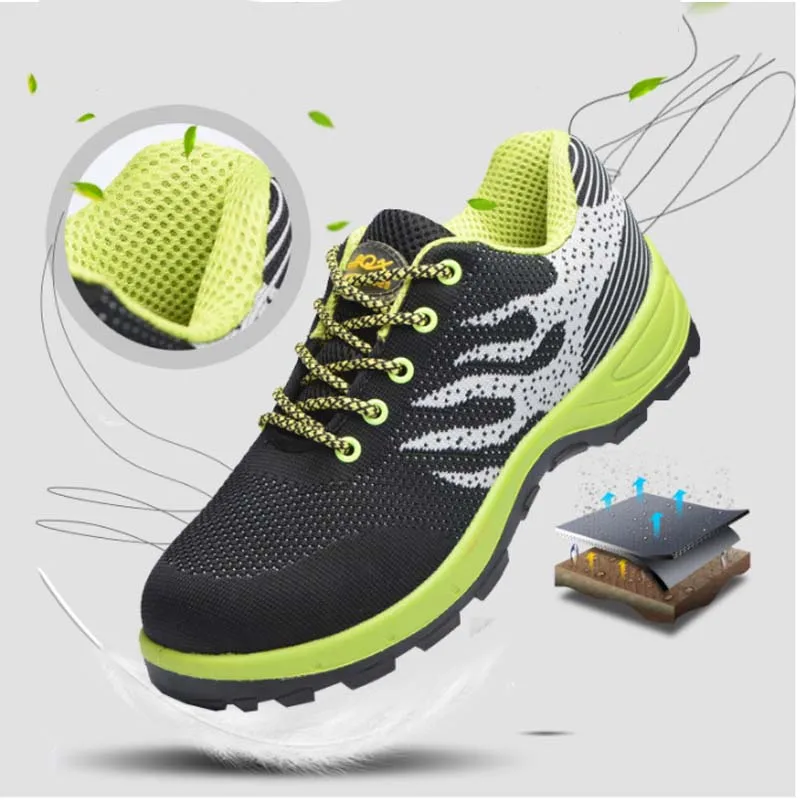 Camouflage steel toe shoes men's work boots breathable work safety shoes men's steel structure puncture construction safety boot