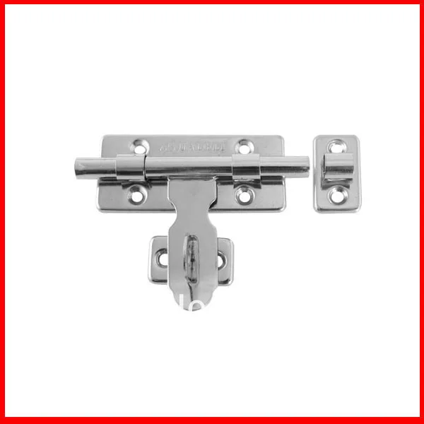 Door Hardware Silver Tone Barrel Bolt Latch w Padlock Claspclasp