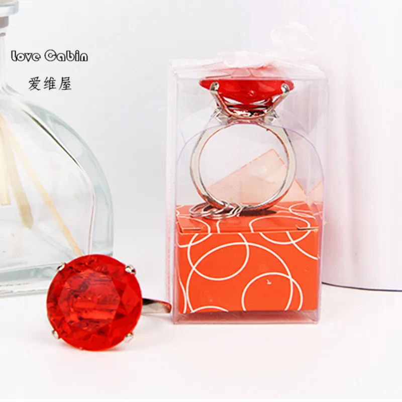 Wedding gift Diamond ring shape keychain Key accessories wedding favors and gifts for guest married Favors 50pcs, pop keychain toys