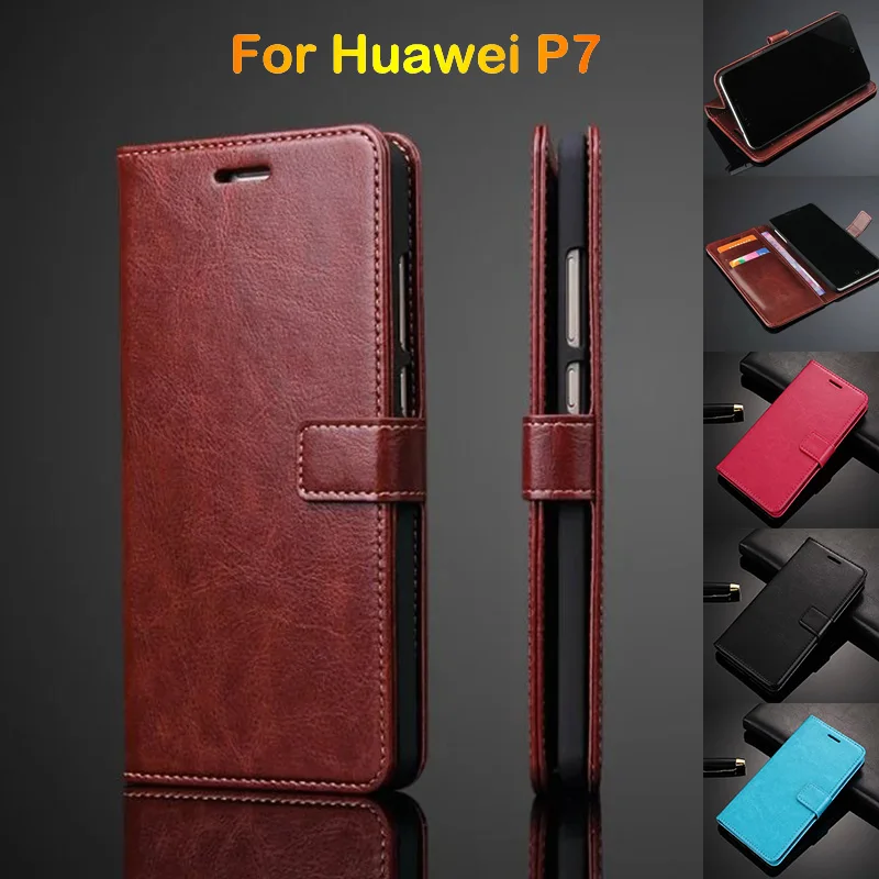 

P7 Luxury PU Leather Phone Case For Huawei Ascend P7 Wallet Flip Cover Case Ultra Thin Magnetic Hawei P7 Original Card Holder