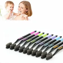 10 шт. ультра мягкая зубная щетка бамбуковый уголь нано щетка Зубная щетка стоматологическая Личная Уход за полостью рта щетка для зубов черная/белая головка горячая распродажа