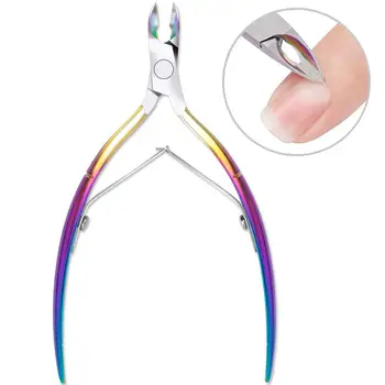 

2PCS RainbowStainless Steel Cuticle Trimmer Finger Toenail Dead Skin Dirty Remover Set Nail Care Kit Manicure Pedicure Tools