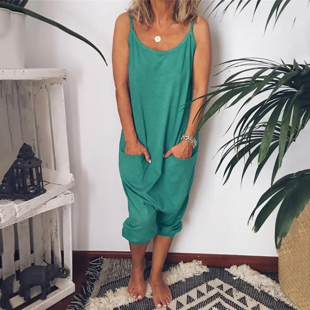 2019 Summer Women Loose Jumpsuit Strap Dungaree Harem Casual Long Playsuit Combinaison Femme Baggy Jumpsuit Rompers Overalls 2019 Summer Women Loose Jumpsuit Strap Dungaree Harem Casual Long Playsuit Combinaison Femme Baggy Jumpsuit Rompers Overalls