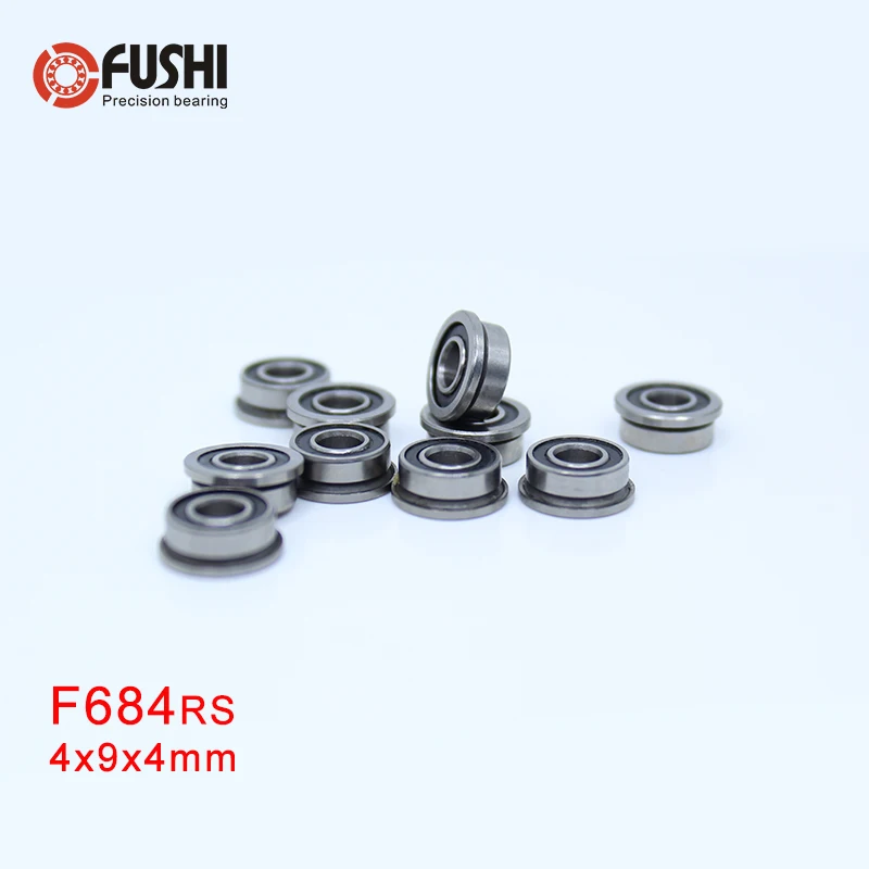 F684-2RS подшипник 4x9x4 мм (10 шт.) ABEC-1 Миниатюрный фланцевый F684RS шарикоподшипники LF-940DD