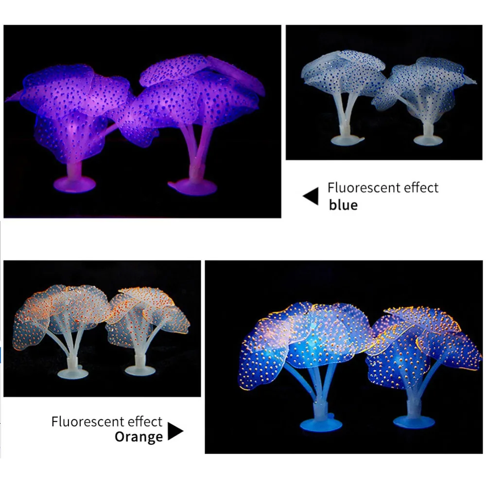 4 цвета Силиконовые Моделирование коралловые аквариумные растения аквариум искусственные растения Украшение для аквариума Аквариум Искусственный Дек