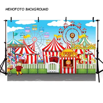 

5x7ft Custom Carnival Circus Tent Vinyl Photography Background Birthday Children Party Backgrounds for Photo Studio