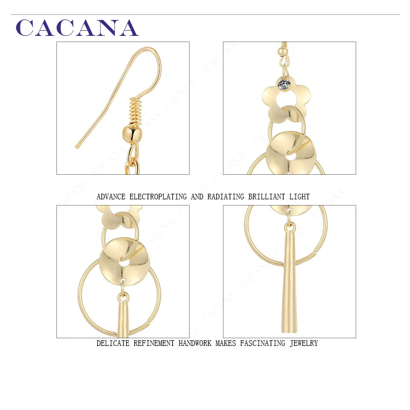 CACANA Dangle Long Earrings For Women Plum Flower With Round Top Quality Bijouterie Hot Sale No.A465 A466