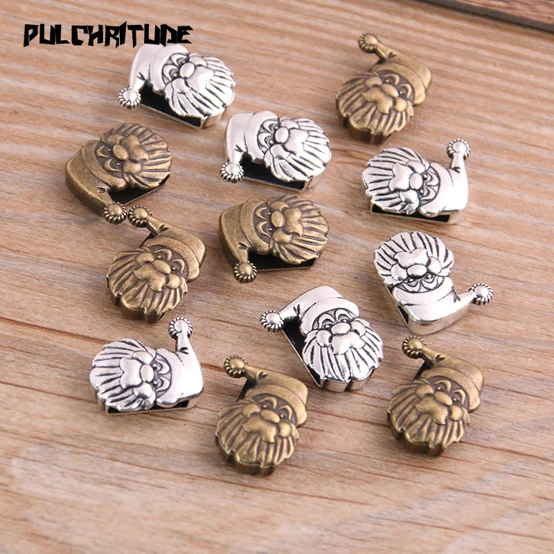 

10pcs Two Color Santa Claus Wheel Spacers Adapters Slider Spacer Jewelry Material For Jewelry Making For 10mm Leather Cord