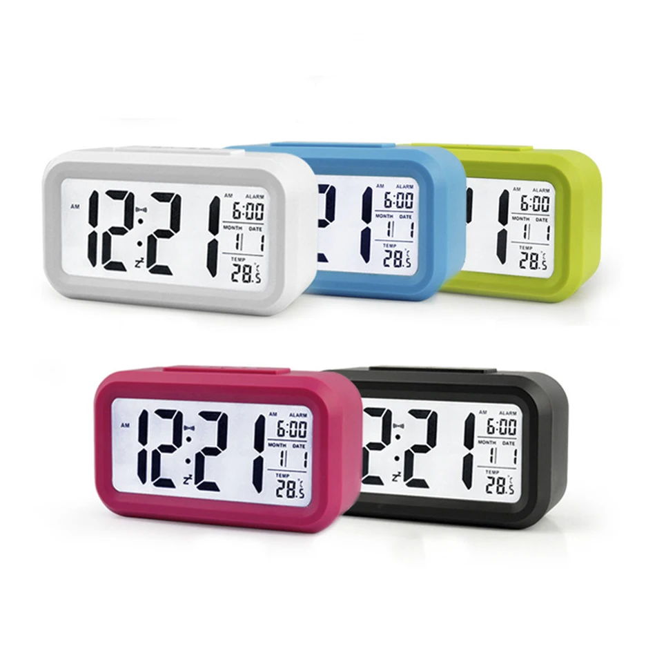 Smart Clock Thermo Responsive Sleeping Alarm Clock Silence Backlight Electronic Clock Creative
