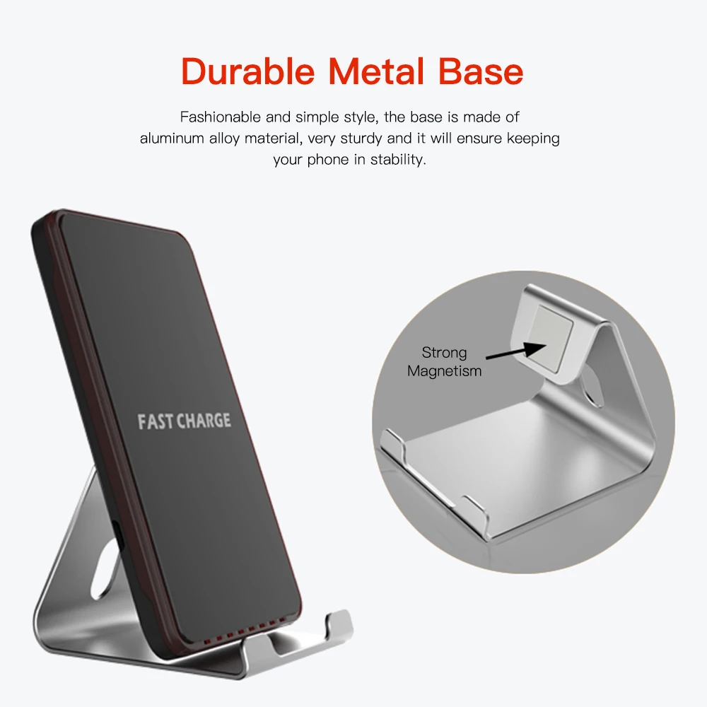 

Qi Wireless Fast Charger Charging Stand Holder Base Quick Charge Built-in Cooling Fan Dual Coils for Samsung Xiaomi Universal