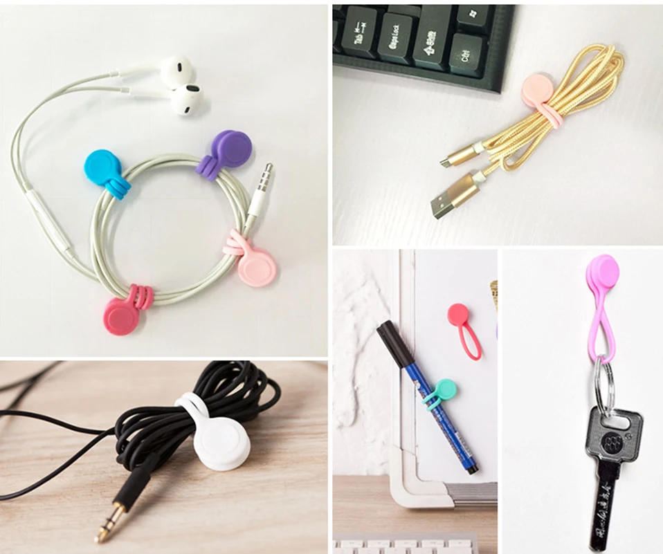 3PcsPack Earphone Cord Winder Cable Holder Organizer Clips Multi Function Durable Magnet Headphones Winder Cables Drop Shipping (16)