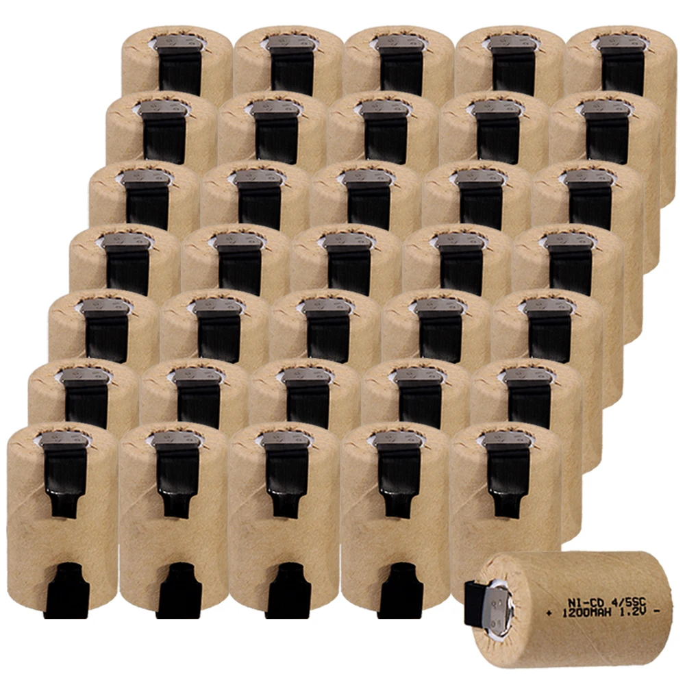 

real capacity 36 pcs 4/5 SC battery 1200mah 1.2V NICD 4/5 SUBC batteries fast delivery to RUSSIA SPAIN FRANCE UK US for MAKITA