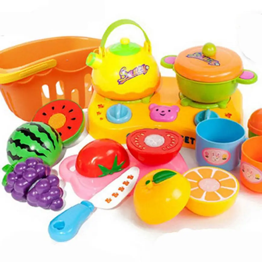 High Quality 15pcs Food Toy Cutting Fruit Vegetable Pretend Toy