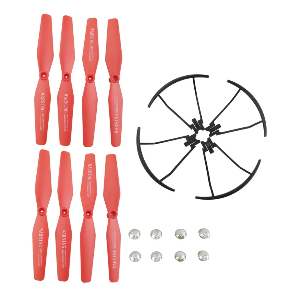 

8PCS Propeller +4PCS Boot for VISUO XS809 XS809S XS809W XS809HW Quadcopter Spare Parts Drone Blade Protector Red