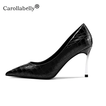 

Carollabelly 2019 New High Heels Ladies Shoes Stiletto Heels Stone Print Pumps Women Shoes High Heels Sexy Party Wedding Shoes
