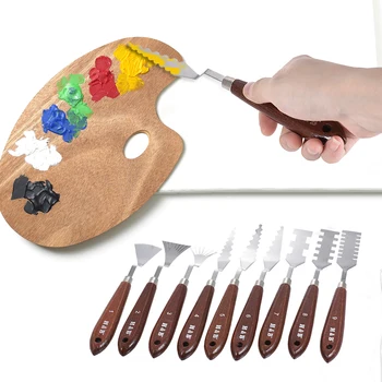 

9pcs Palette Knives Painting Mixing Scrapers Spatula Art Tools Set for Oil Painting Special Effects Artist