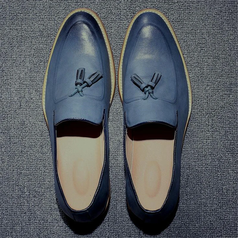 online Marca Mens Vestido Dedo Apontado Sapatos de Casamento Dos Homens Do Vintage Borla Calçados Masculinos Flats Moda Oxfords Formais Sapatos Brogue Sapatos