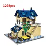 City Architecture Villa Cottage Model Building Blocks Compatible Friends Beach Hut Modular Home House Village Construction Toys ► Photo 2/6