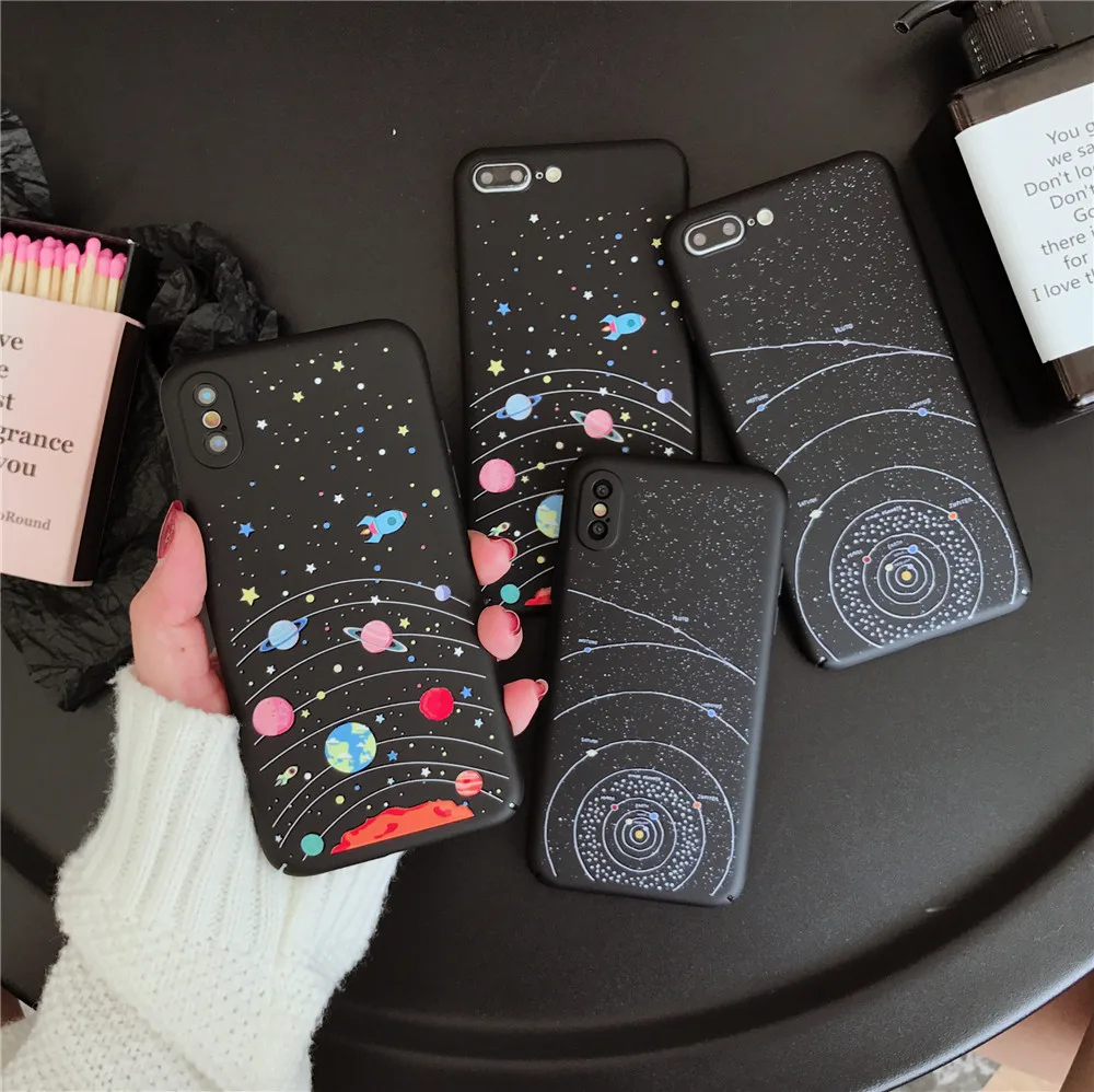 

Phone case For iPhone 6S Cases For iPhone 6 7 8 X Plus 6Plus 7Plus 8Plus Hard black Galaxy Case Cover Fundas Coque